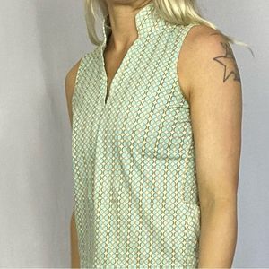 Vintage House Shirt Sport Haley Teal Yellow Mod 50s size xs